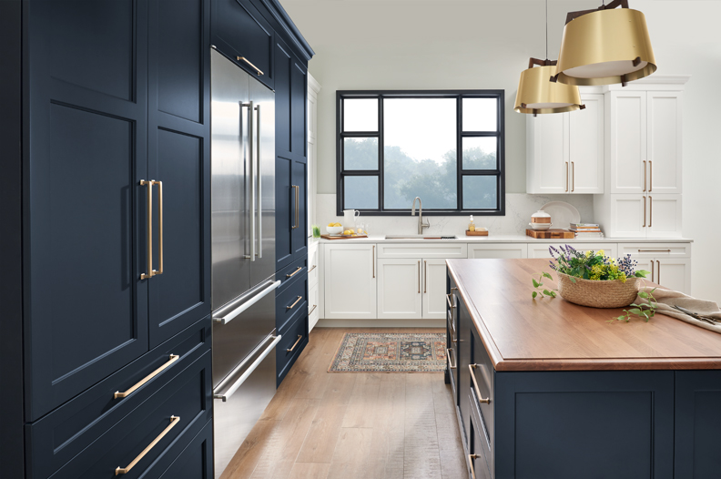 Wellborn Cabinets - Navy Blue Kitchen Cabinets