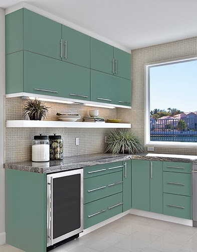Wellborn Cabinets - Airy Green Cabinets