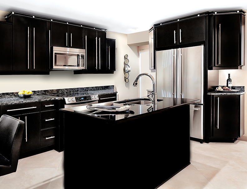 Wellborn Cabinets - Black Kitchen Cabinets